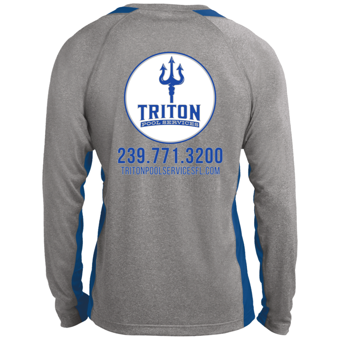 TRITON ST361LS Long Sleeve Heather Colorblock Performance Tee