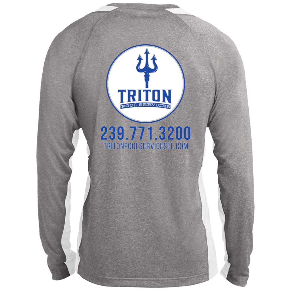 TRITON ST361LS Long Sleeve Heather Colorblock Performance Tee