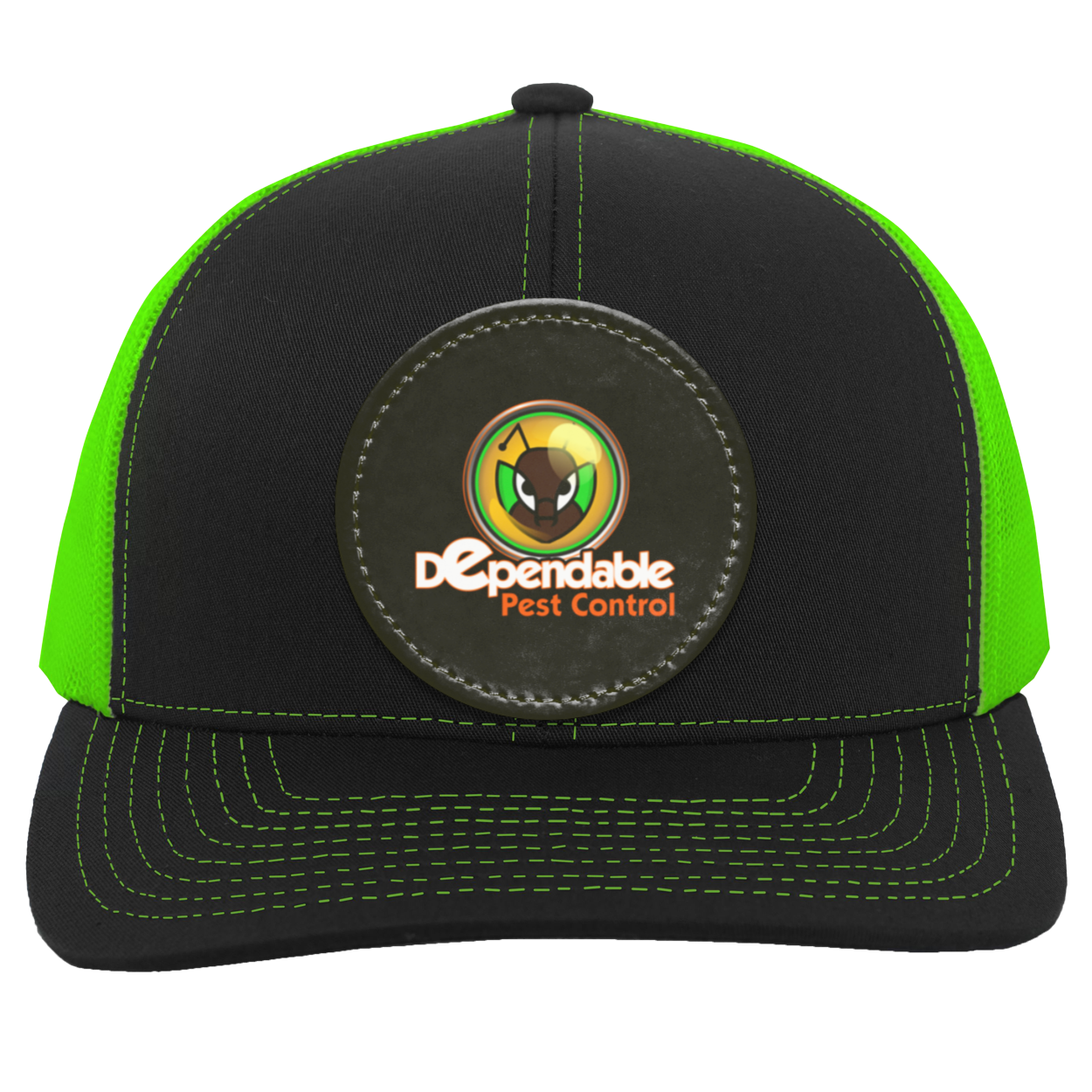 DEPENDABLE PEST CONTRO FULL LOGO L104C Trucker Snap Back - Patch