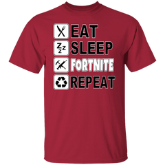 EAT SLEEP FORTNITE REPEAT TEE