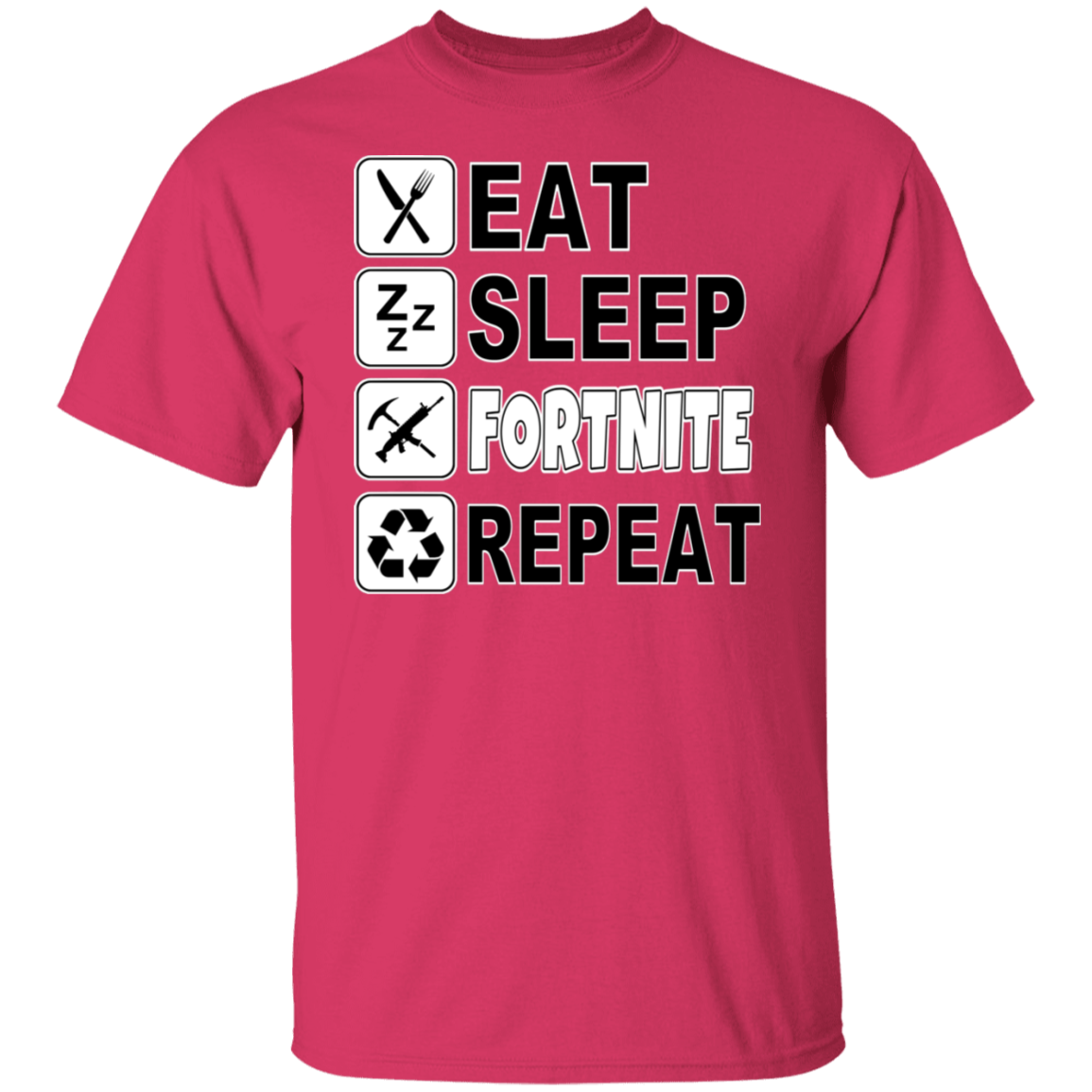 EAT SLEEP FORTNITE REPEAT TEE