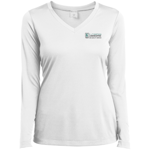 E&F Ladies’ Long Sleeve Performance V-Neck Tee